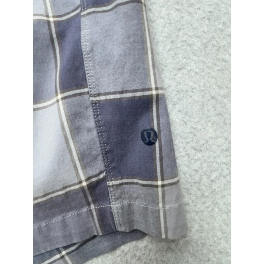 Lululemon Mens Plaid Performance Shorts *30 Navy Gray Windowpane Casual Outdoors